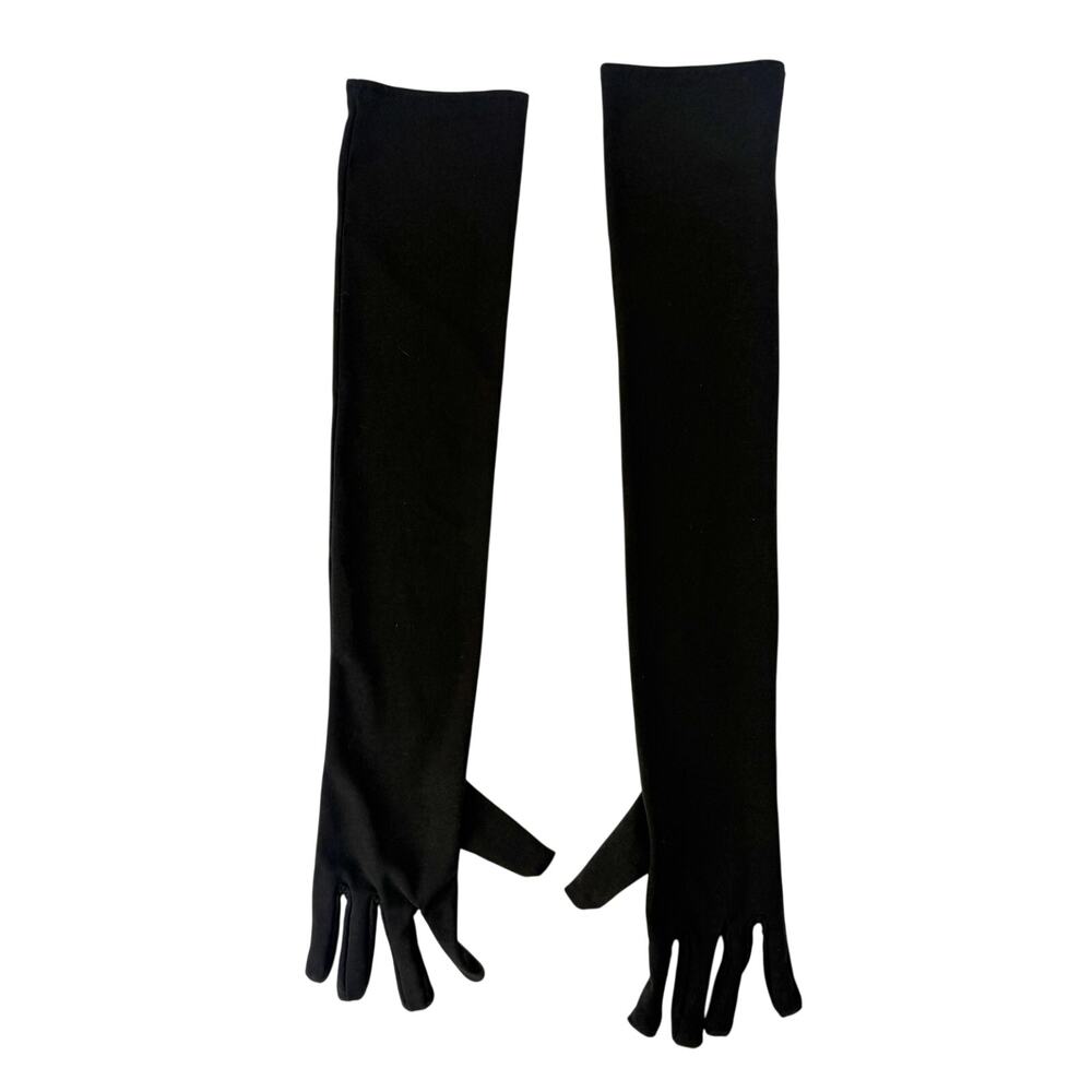 Rubies Costume Co black long opera upper arm length GLOVES women's S / M medium